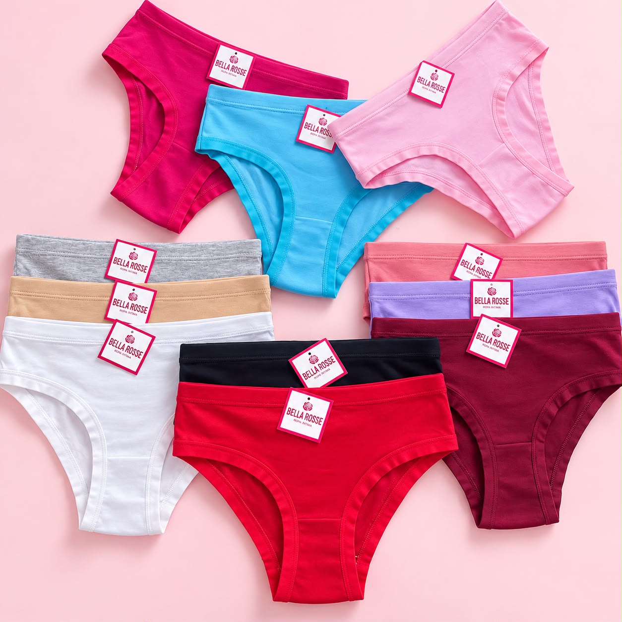 12 TRUZAS TALLA M COSTURA PLANA COLOR ENTERO                                                        